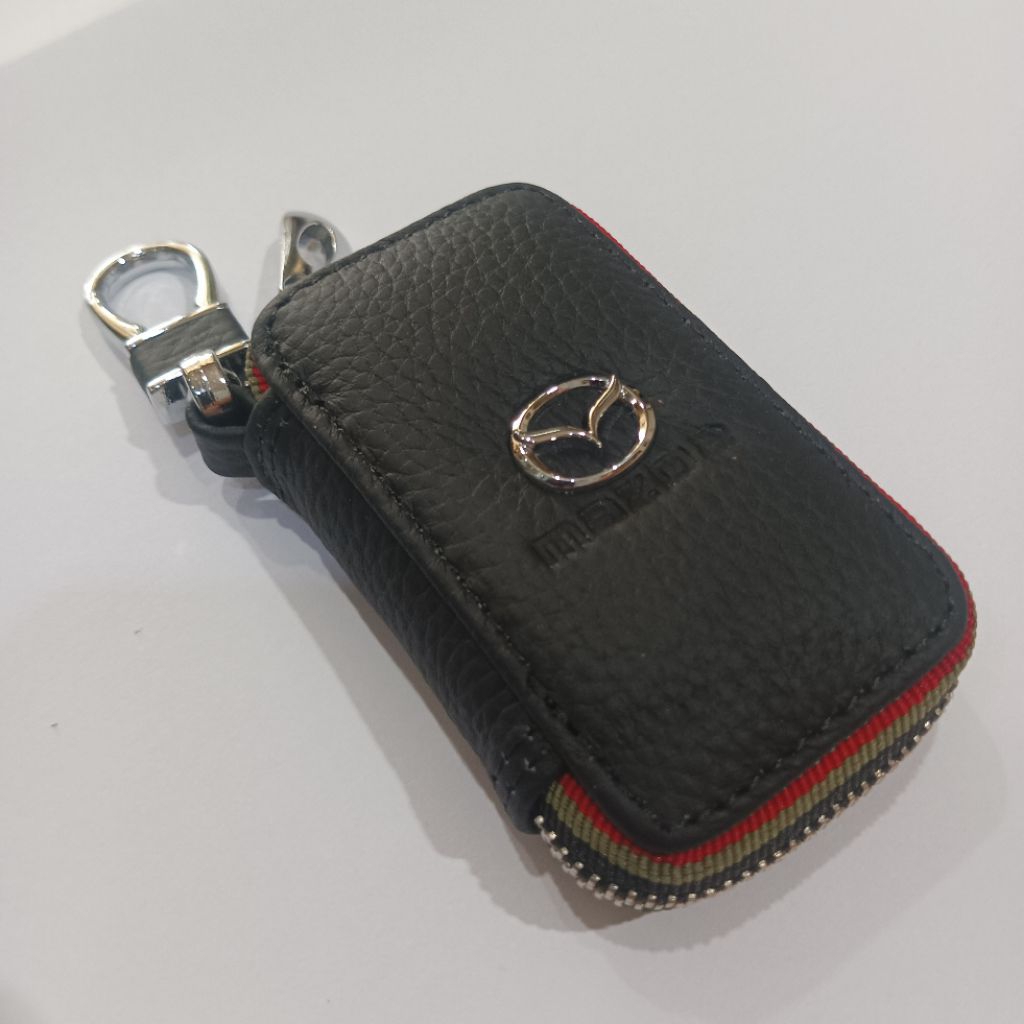 Gantungan Kunci Remote Dompet STNK Mazda 2 CX-5 CX-30 CX-8 CX-9 CX-6 Biante Kulit Jeruk