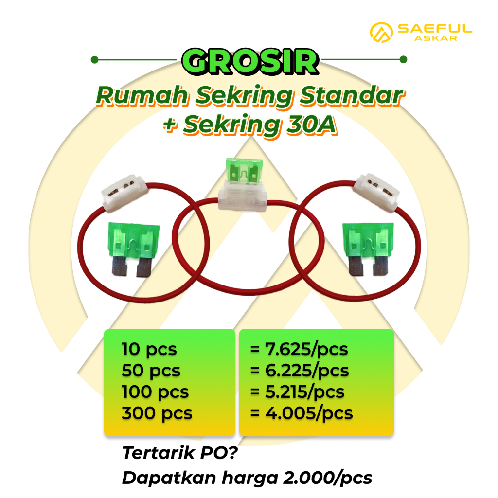 Box Sekring Rumah Fuse Standar + Sekring Tancap 30A Sepeda Listrik 10pcs Grosir