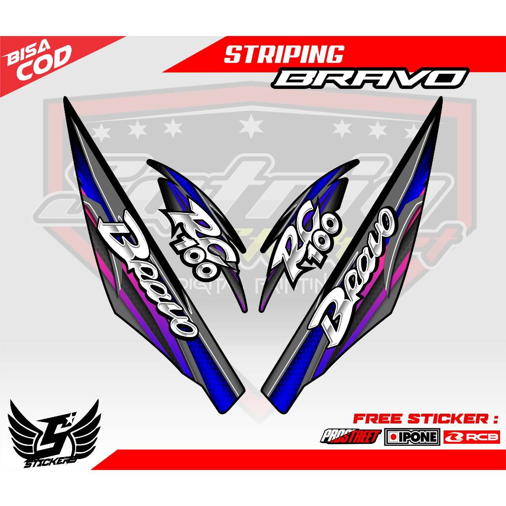 STRIPING VARIASI SUZUKI BRAVO RC 100 / STICKER LIST VARIASI MOTOR BRAVO RC 100