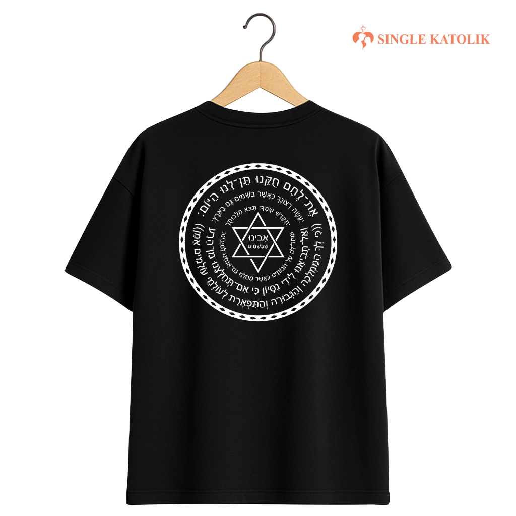 DOA BAPA KAMI BAHASA IBRANI [OVERSIZED] - Kaos Rohani  - Katun premium 100% - Cotton Aloe 20s - Heav