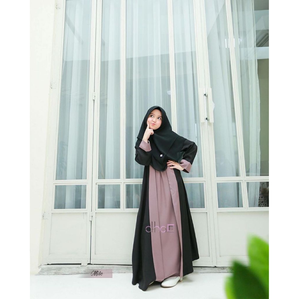 Abaya kania polos anak warna kombinasi ready stok siap kirim