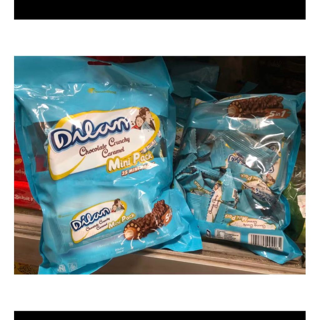 

Dilan mini pack/cokelat cruchy karamel dengan cokelat isi 25pcs