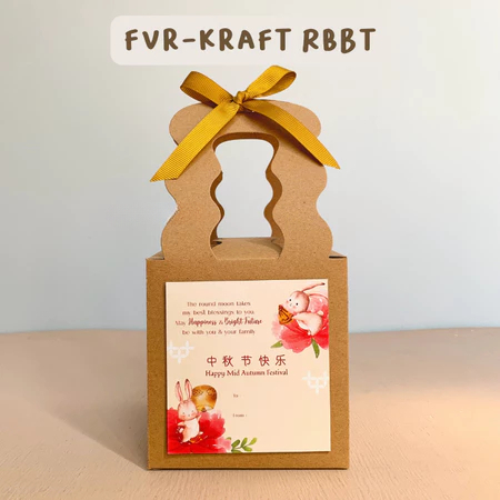 

Box Favor Kotak Packaging Mooncake Versi FVR - KRAFT RBBT Festival Mid Autumn Size 10,5 x 10,5 x 11 cm Bag Hampers Souvenir