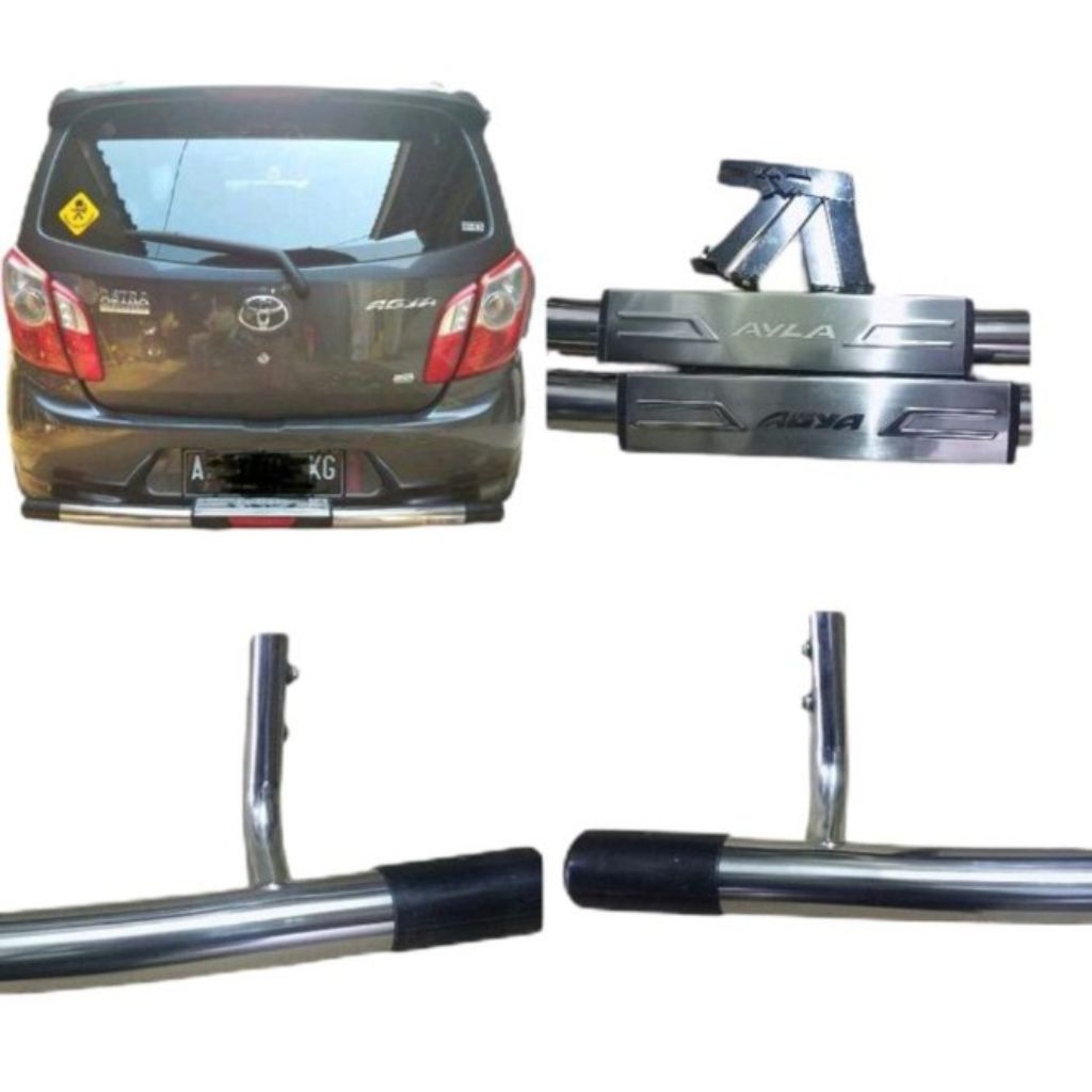 pengaman bemper belakang rear bumper mobil agya stainles bulat