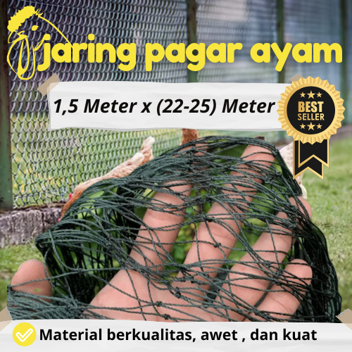 Jaring Pagar Ayam 1,5 Meter / 2 Meter / 3 Meter / Jaring Kandang Ayam / Jaring Kebun / Jaring Serbag