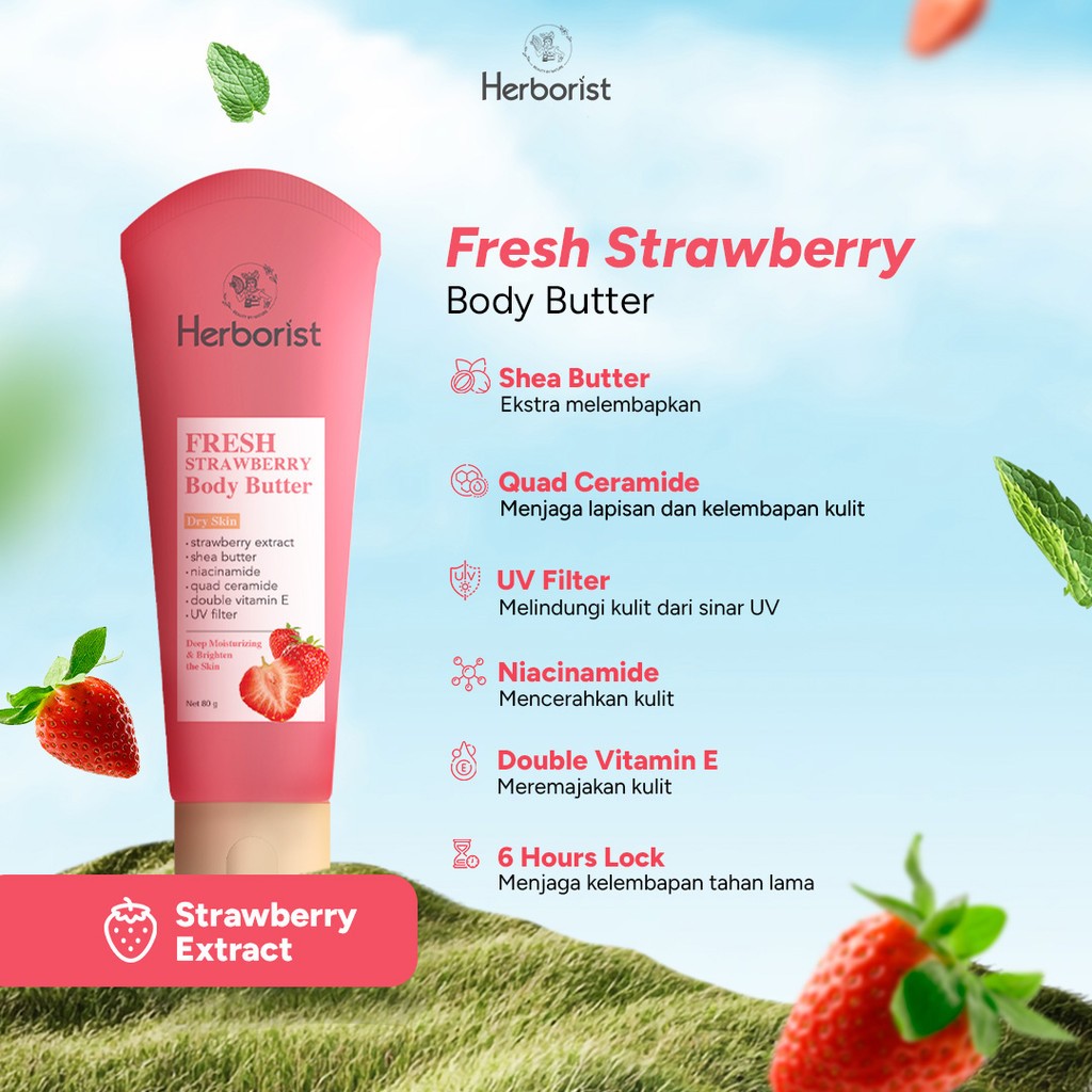 Herborist Body Butter Fresh Strawberry 80 gram