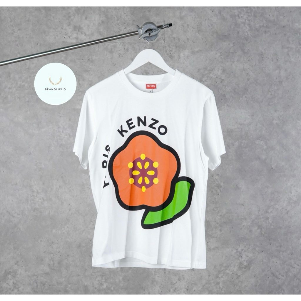 Kenzo Paris Big Boke Flower Red Green Tshirt in White (unisex)