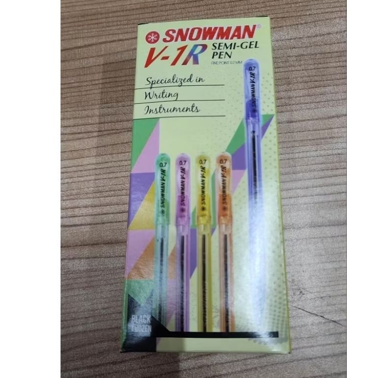 

Pulpen Snowman Ballpoint V1-R tinta hitam - 1 box
