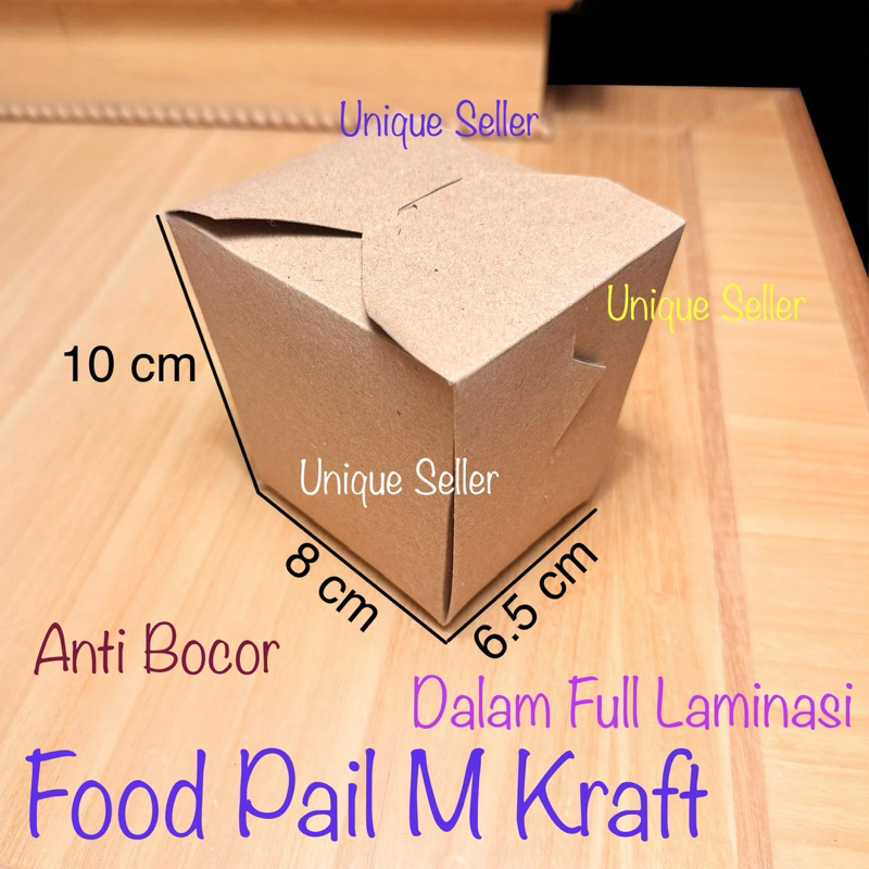 

[isi100] Food Pail M Kraft Uk 8x6.5x10 cm Laminasi / Dus Box Kotak Makan Kraft M / Food Pail Kraft M / Foodpail / Kotak Makan Kertas Kraft / Lunch Box M Kraft