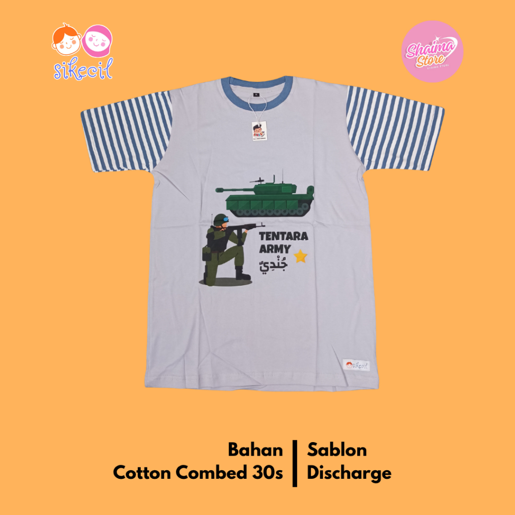 Kaos Anak Laki laki Edukasi Tentara Untuk Anak Usia 5 - 12 tahun