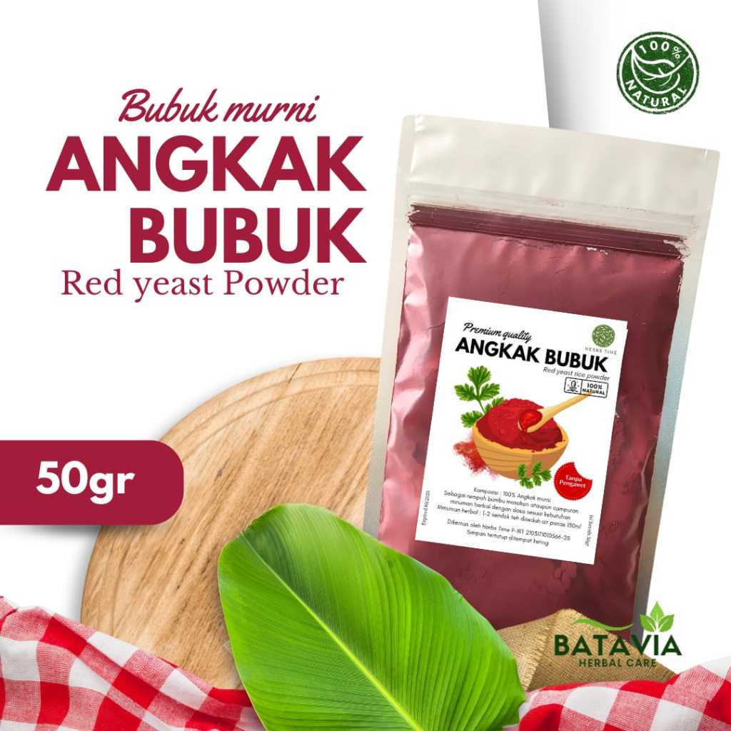 

Bubuk Angkak Murni Hong Qu Mi Red Yeast Rice Herbs Time Herbal Trombosit DBD