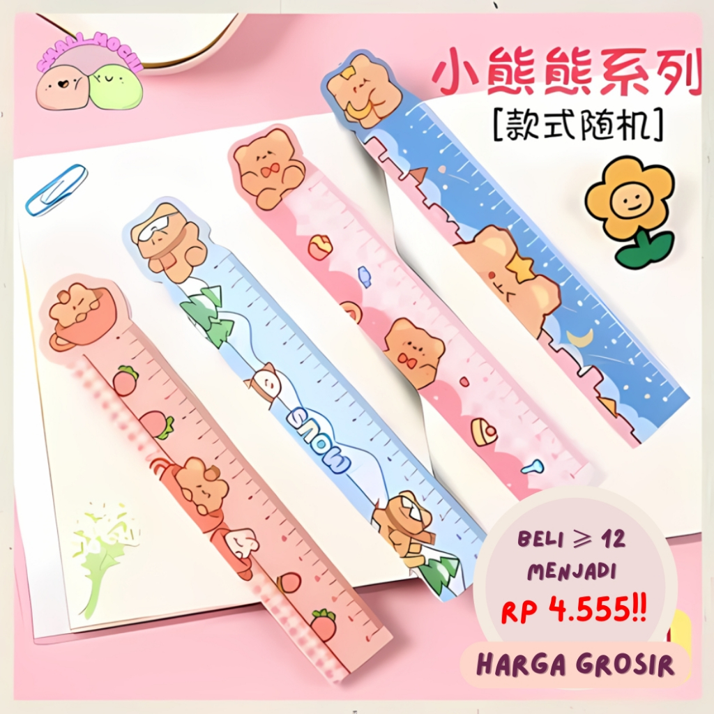 

1 Pcs Ruler Cartoon Penggaris Kartun Bear Lucu Best Seller AT36