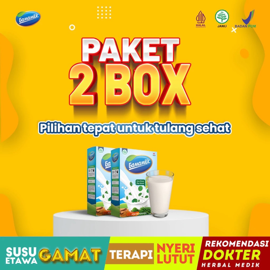 

HALAL !!! Gamamilk 2 BOX - Susu Etawa plus Ekstrak Gamat atasi Asam Urat, Rematik Dan Nyeri Sendi