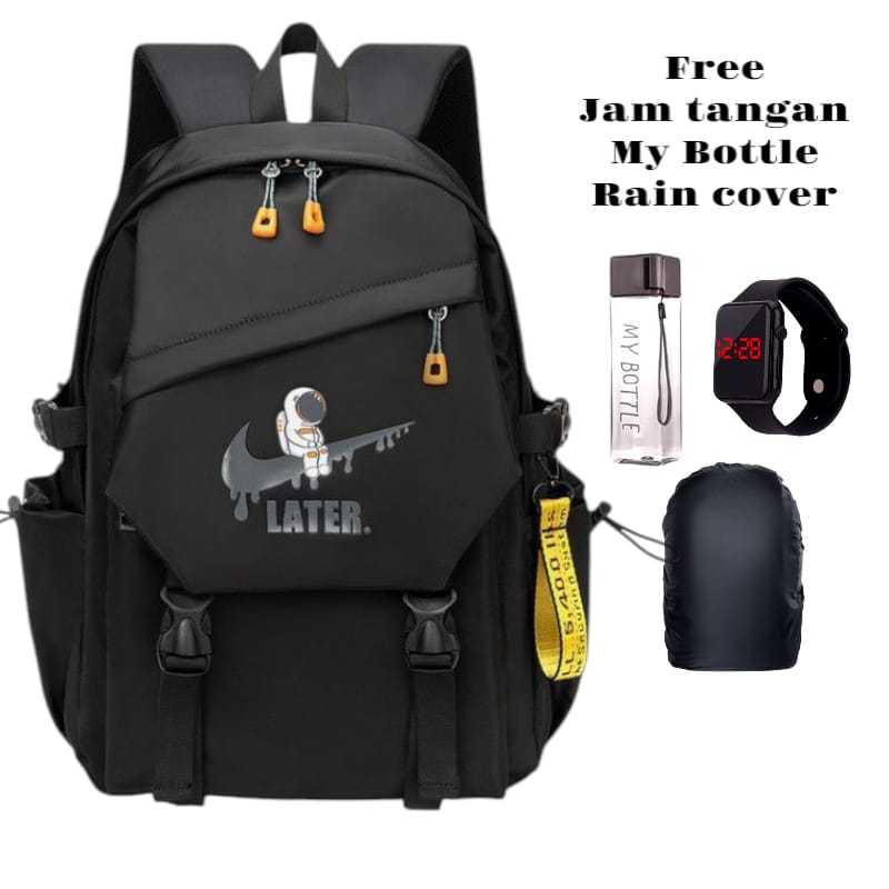 Tas sekolah anak cowok kekinian SD SMP SMA free botol/Tas bahan kanvas premium/Tas sekolah muat bany
