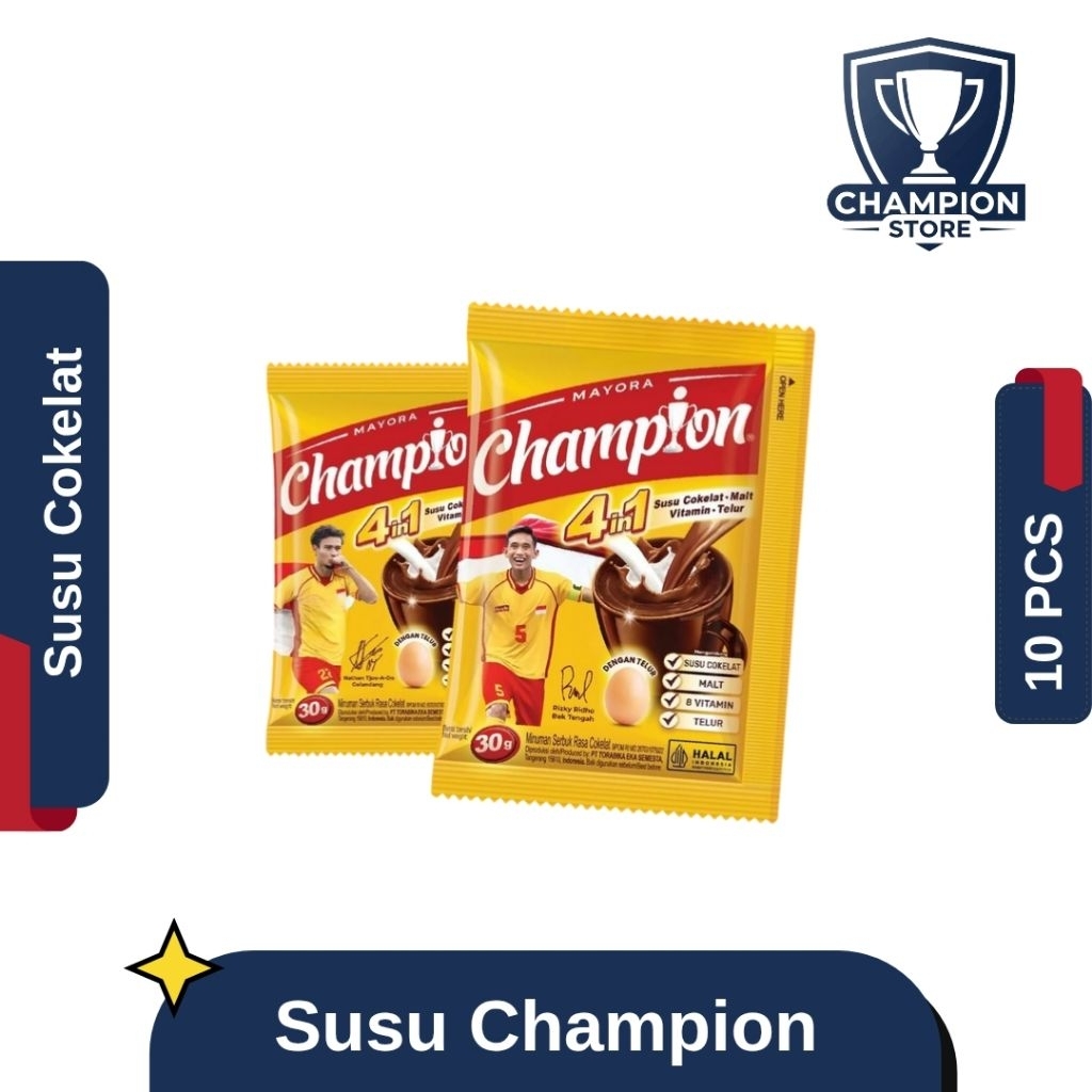 

Susu Champion 10 Sachet - Susu Seduh Kaya Akan Vitamin dan Berprotein