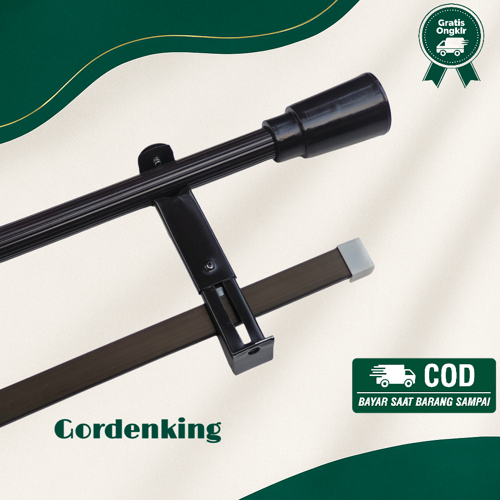 Batang Tiang Besi Rel Gorden Double Full Set 1 2 3 4 Meter