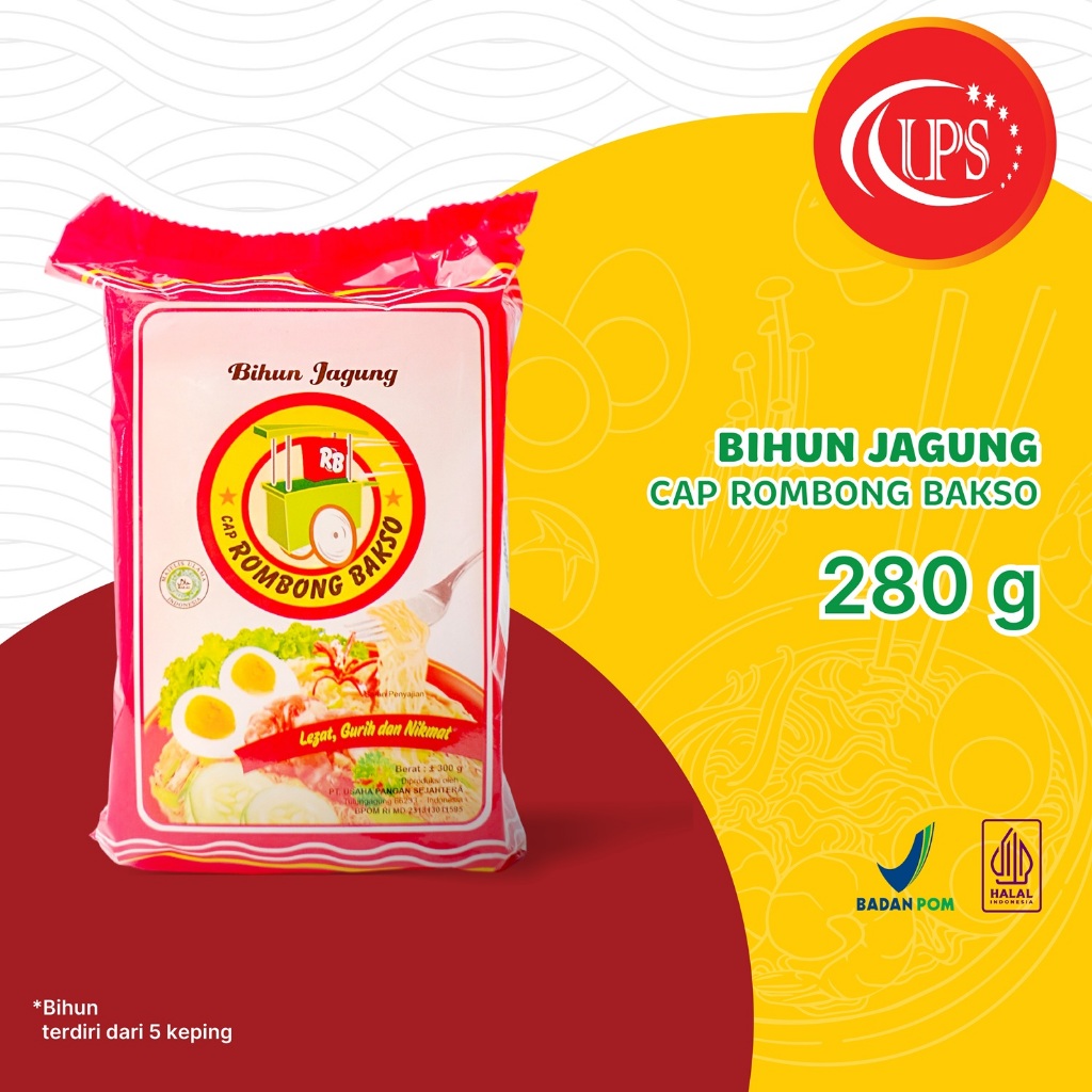 

Bihun Jagung Cap Rombong Bakso 280gr Isi 5 Keping - Bihun Jagung RB 300 Gram