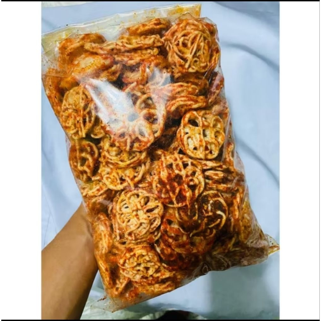 

Seblakk krupuk Rafael pedas / kerupuk mawar / kerupuk pedo pedas daun jeruk bumbu melimpah