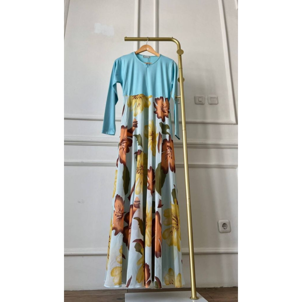 Hijab Kayunie Gamis Syari Pastel Shabby Series Floral Motif