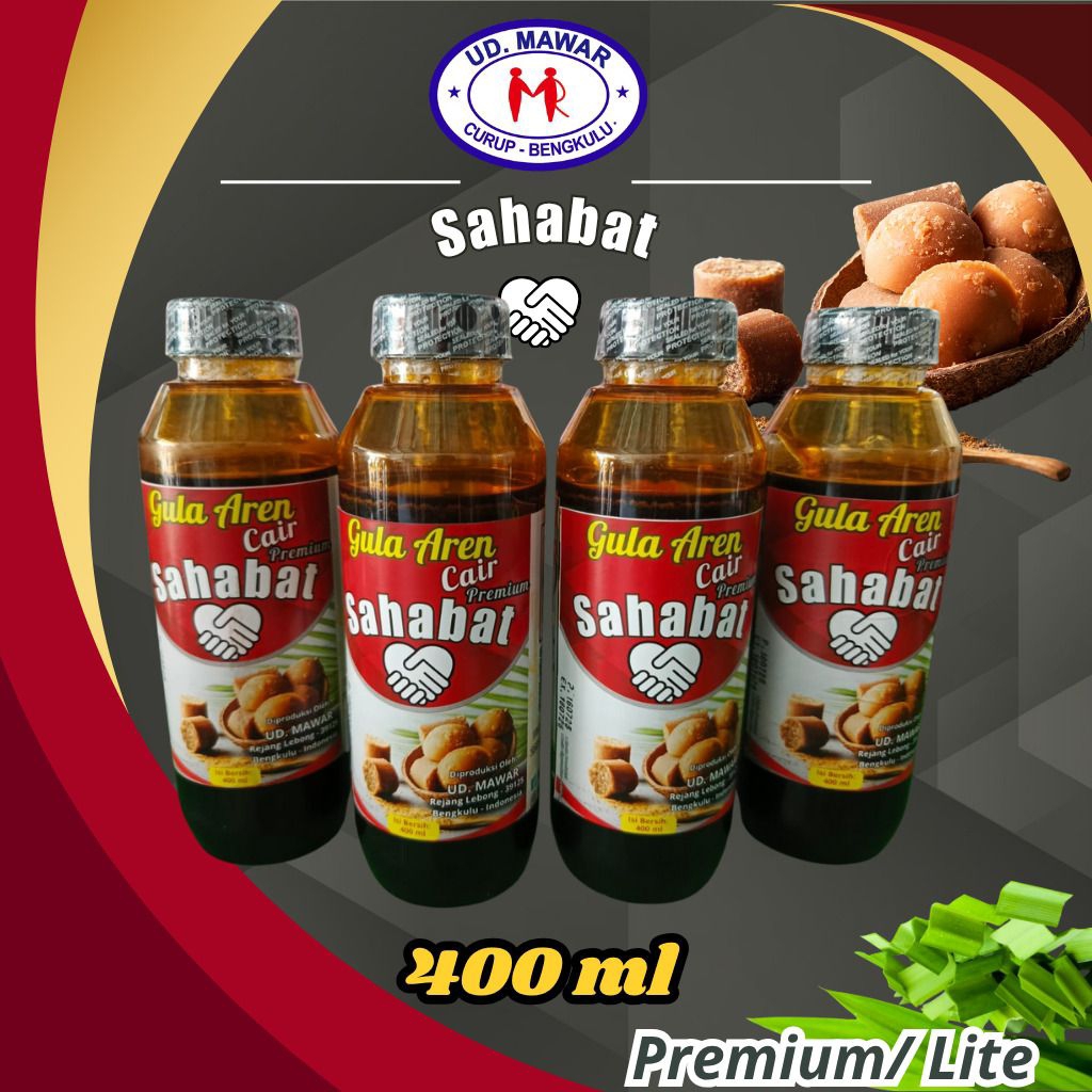 

Gula Aren Cair cap Sahabat ukuran 400 ml - UD. MAWAR
