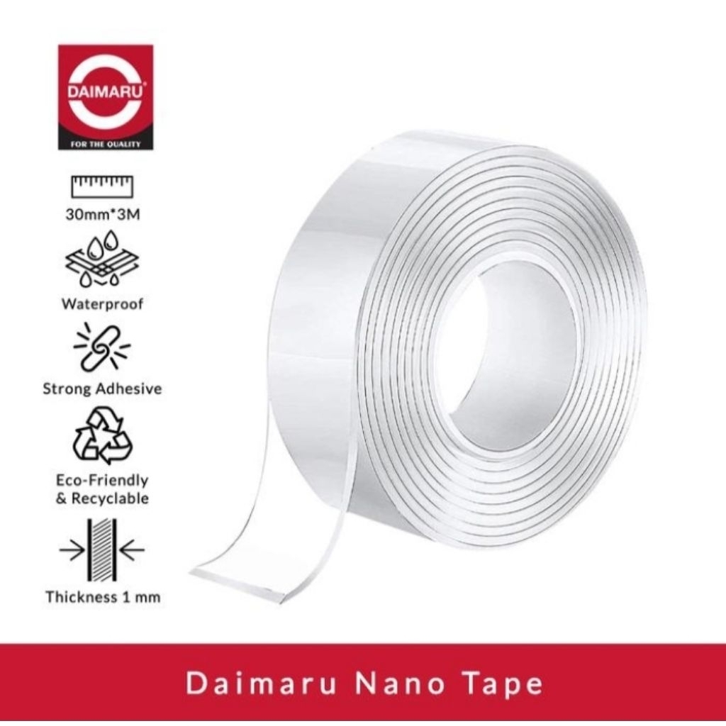 

Nano Double Tape 3cm x 3m Daimaru Selotip Isolasi Bening