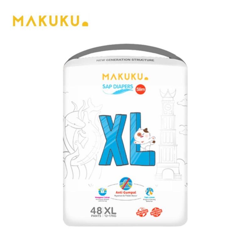 Makuku XL48 Air Diapers Slim Pants - Popok Sekali Pakai / Makuku XL