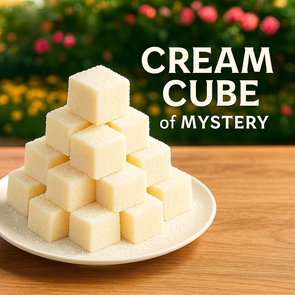 

Dessert of cake - CREAM CUBE OF MYSTERY