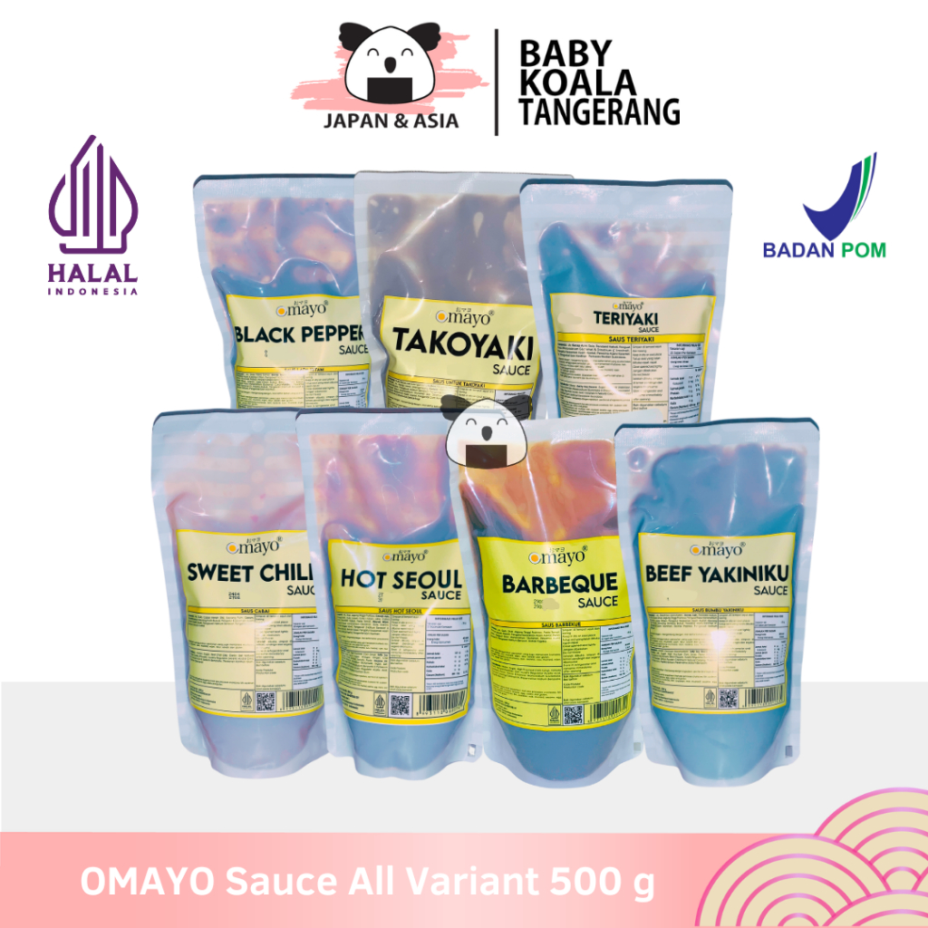 

OMAYO Sauce All Variant 500 g Halal | Takoyaki Mentaiko Sweet Chili Buldak Hot Soul | Pizza BBQ Yakiniku -BKT