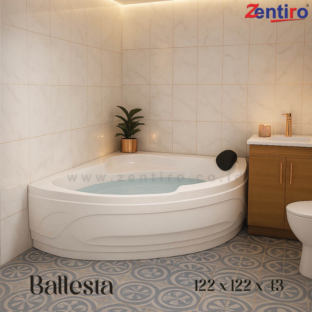 ZENTIRO Bathtub Sudut Ballesta | Bathtub Corner Marble 122