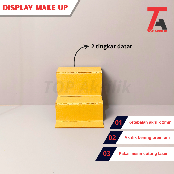 

Display Make up Acrylic Display make up Hantaran Akrilik 3 Tingkat Datar