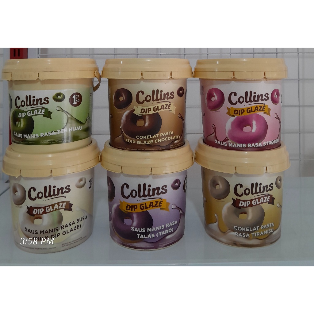 

Collins Glaze Coklat, White, Strawberry, Tiramisu, Green Tea dan Taro 1 kg