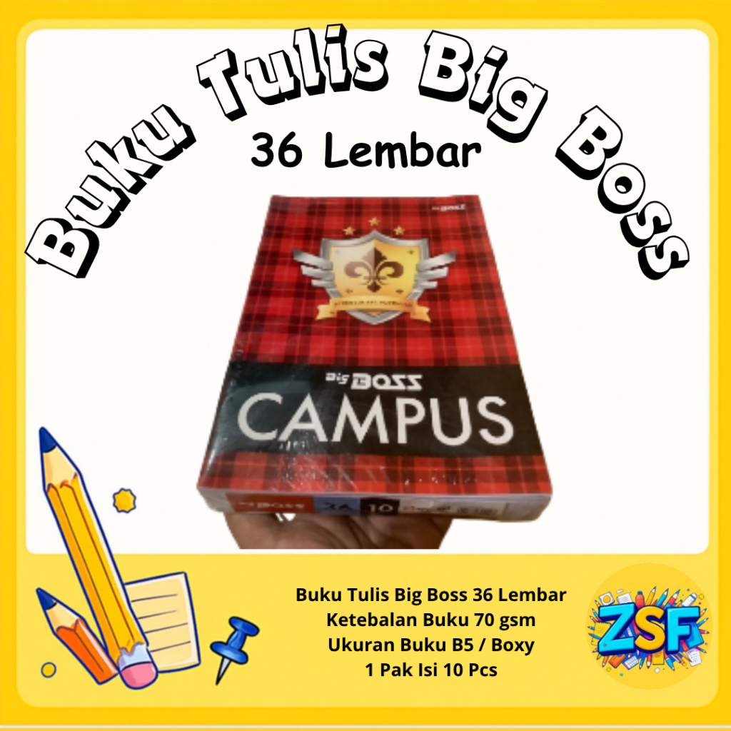 

Buku Tulis Sekolah Buku Tulis Big Boss 36 Lembar 1 Pack Isi 10