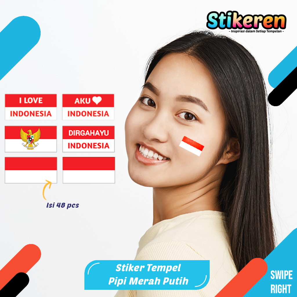 

Stiker Tempel Pipi Merah Putih Indonesia Agustusan Paper Vinyl