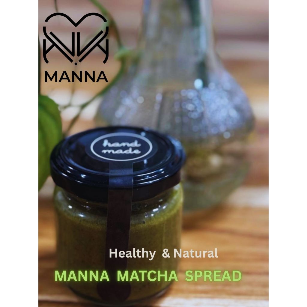 

MANNA Almond Matcha Spread Jam Selai olesan buat Roti, Matcha asli dan Almond , sugar free, Matcha