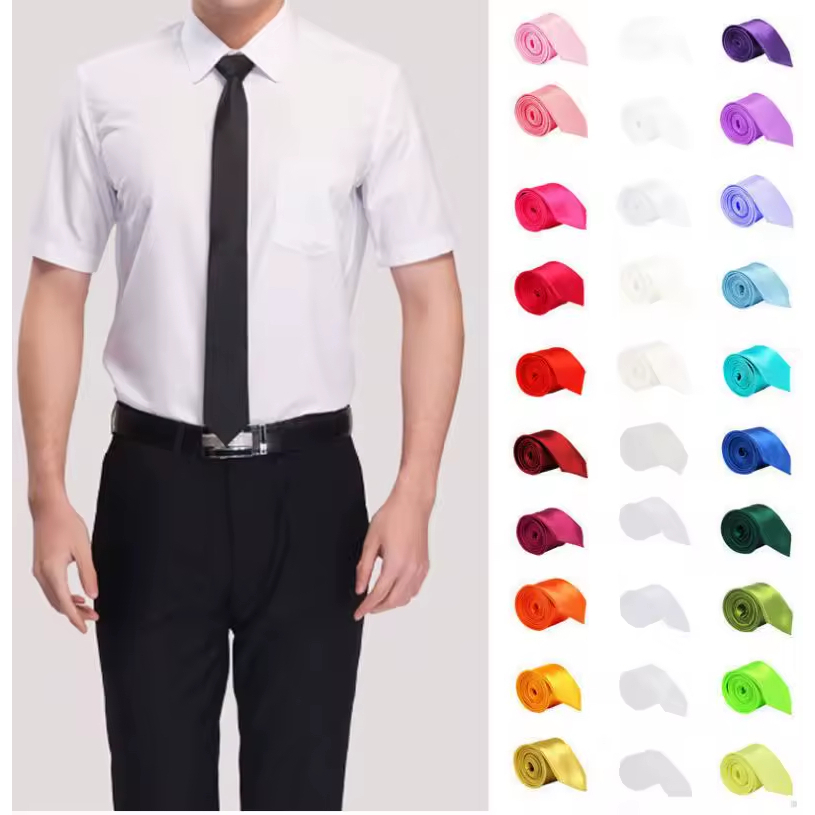 [BISA COD] DASI KANTOR BAHAN SATIN MEWAH & ELEGAN DASI POLOS PRIA PANJANG FORMAL & MINIMALIS
