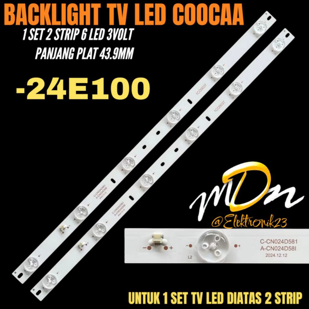BACKLIGHT TV LED COOCAA 24 INCH 24E100 BACKLIGHT TV LED 24 INCH