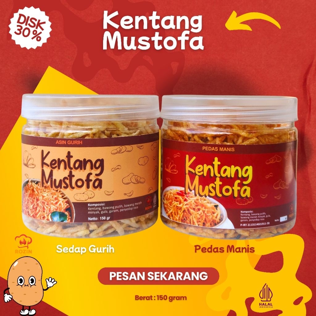 

Kentang Mustofa Pedas Manis, Asin Sedap, Kentang Termurah, Halal