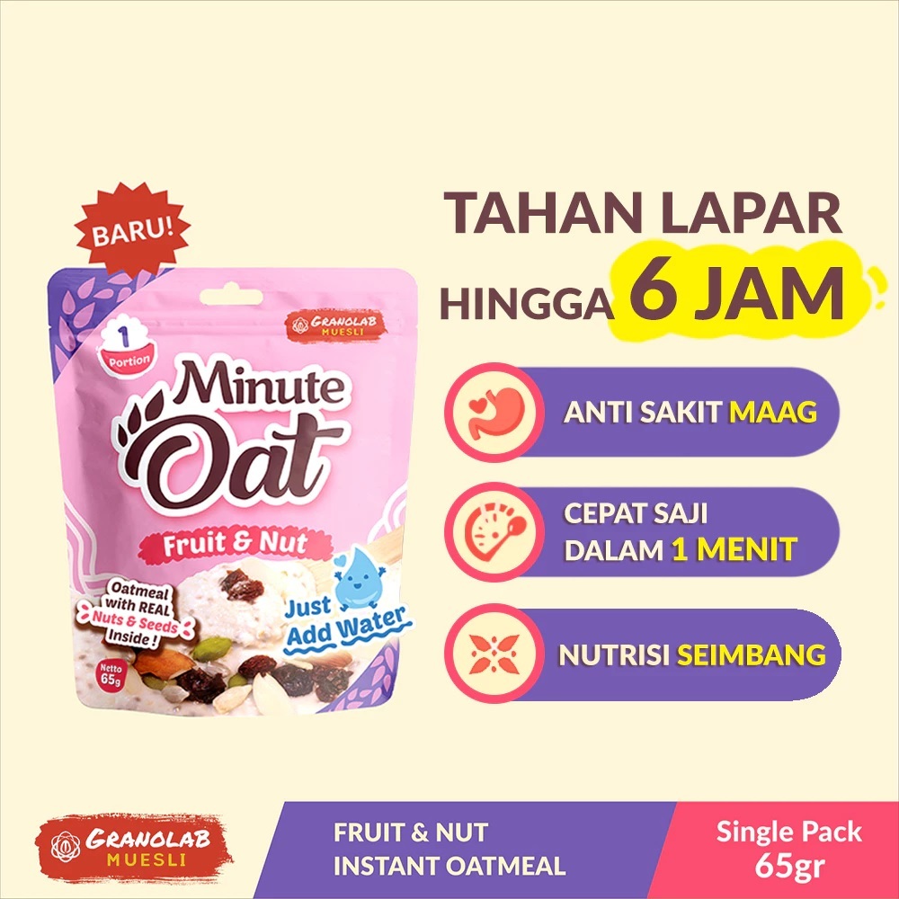 

Instant Oatmeal Minute Oat Fruit & Nut 65gr