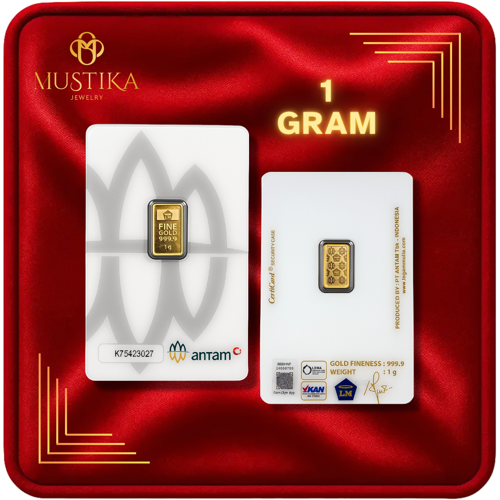 LOGAM MULIA EMAS ANTAM CERTIEYE 1 GRAM 2026 TERBARU [100% ASLI] MUSTIKA GOLD JEWELRY