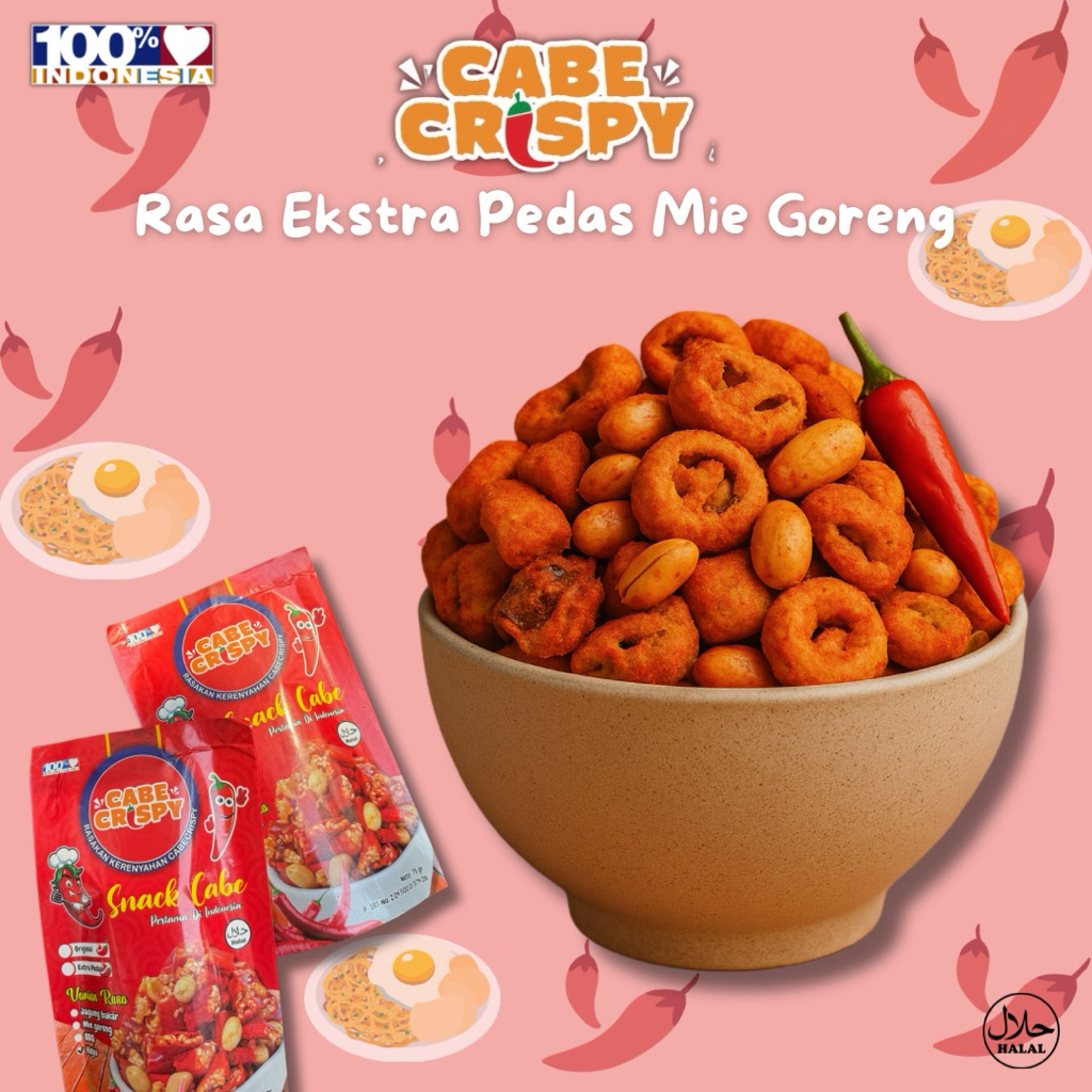 

Keripik Cabe Rasa Mie Goreng Ekstra Pedas Cemilan Pedas Snack Pedas