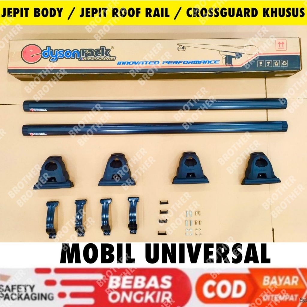 Cross Bar Kaki Rack Jepit Body / Roof Rail Premium Mobil Universal Edyson Rack Avanza Xenia Rush Ter