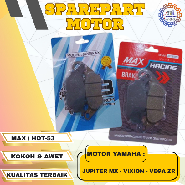 Kampas Rem Depan Jupiter MX MAX-53 Kampas Rem Cakram Prodo Motor Yamaha Vega Zr Vega R New Vixion