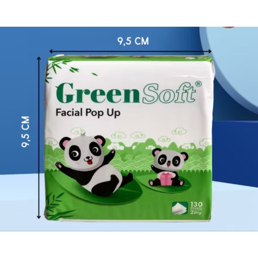 tisu pop up facial green soft