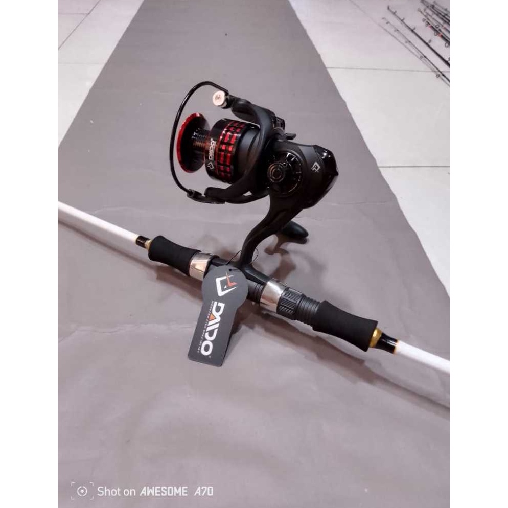 Lariz set joran jigging laut kuat 15kg  reel DAIDO ARES