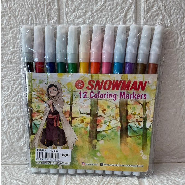 

Spidol Snowman 12 Warna Coloring Markers