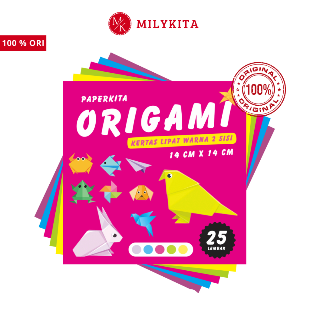 

KERTAS ORIGAMI 14 X 14 cm KERTAS LIPAT KERTAS WARNA ISI 25 LEMBAR Fluorescent Paper Ukuran Sedang