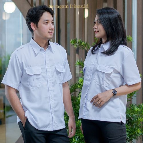 PROMO / BAHAN PREMIUM / Baju Dinas Putih Pns Wanita Pria Baju Pdh Pria Putih Seragam Putih Pns