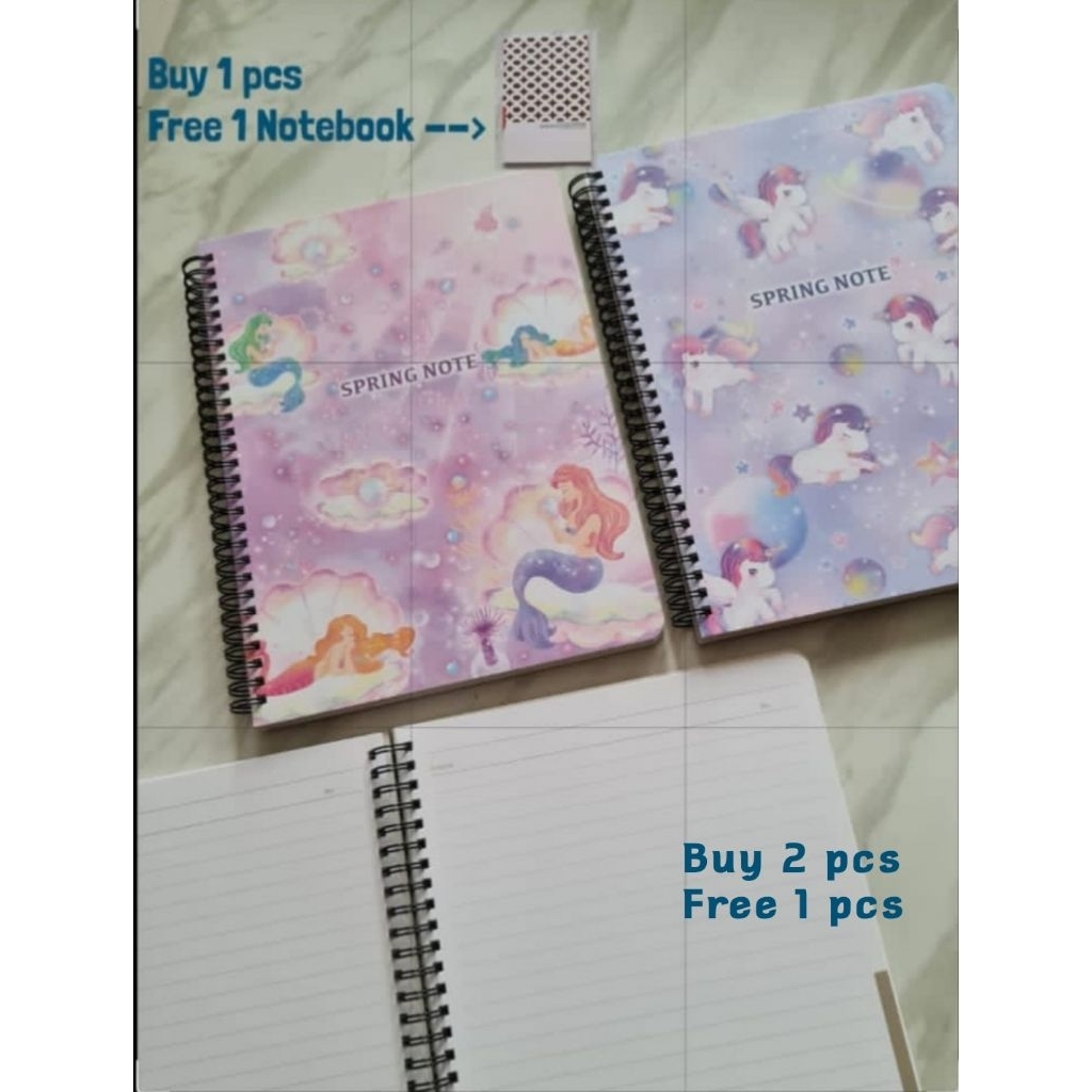 

Buku Tulis Spiral 4 Index B5 Mermaid, Unicorn, Rabbit