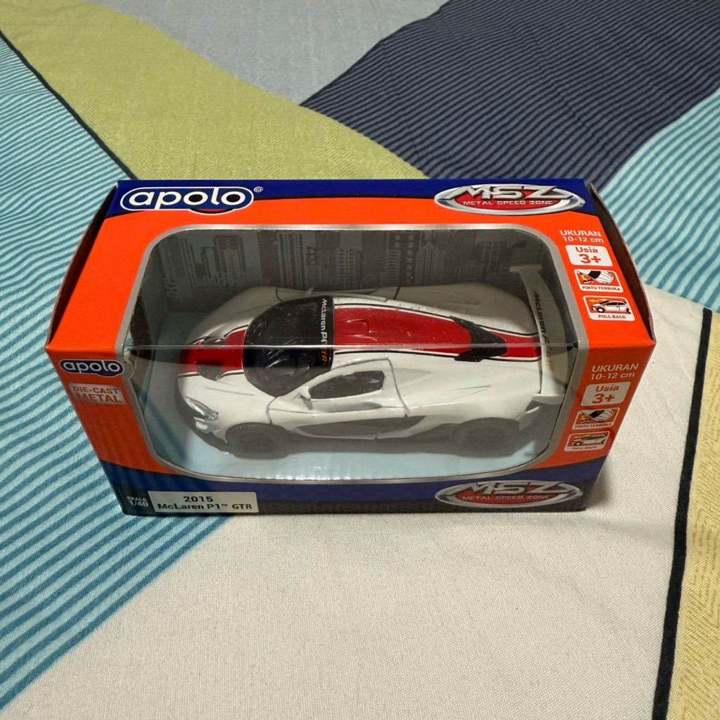 apolo msz 2015 mclaren p1 gtr metal diecast skala 1/40