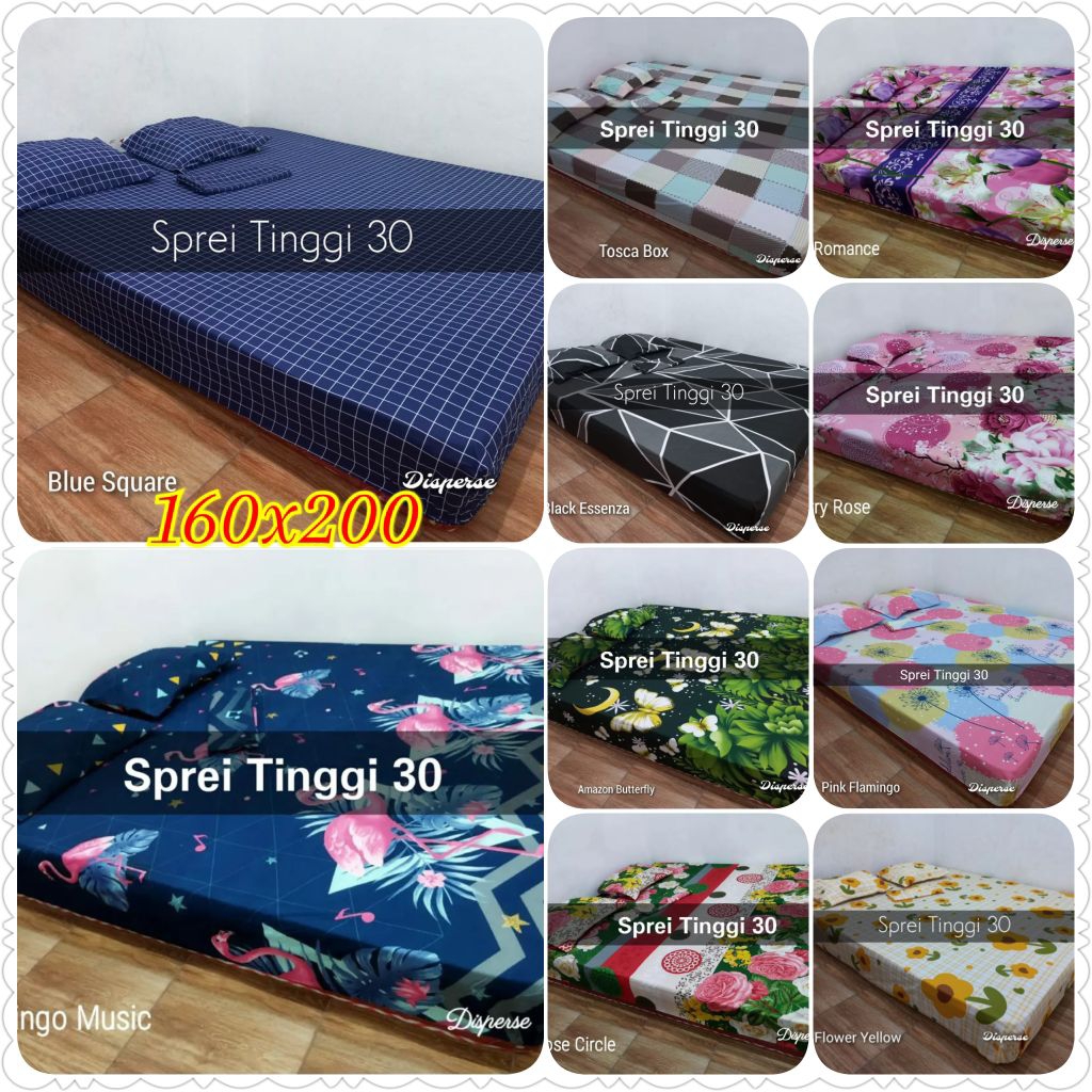 sprei tinggi 30 ukuran 160x200